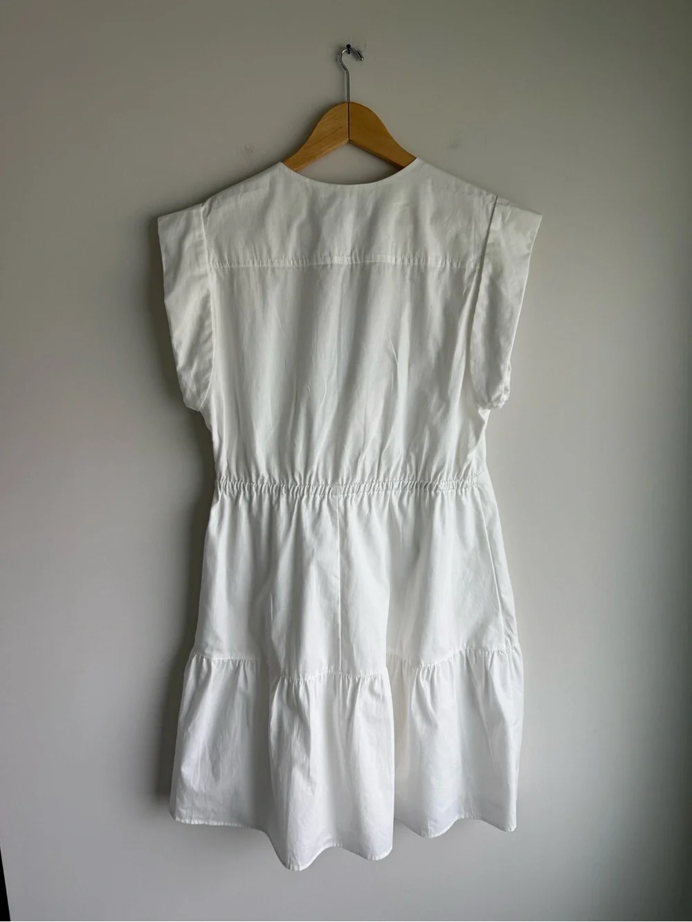 Steve Madden NWT White Cotton Poplin Mini Dress Size L Hidden Side Zip